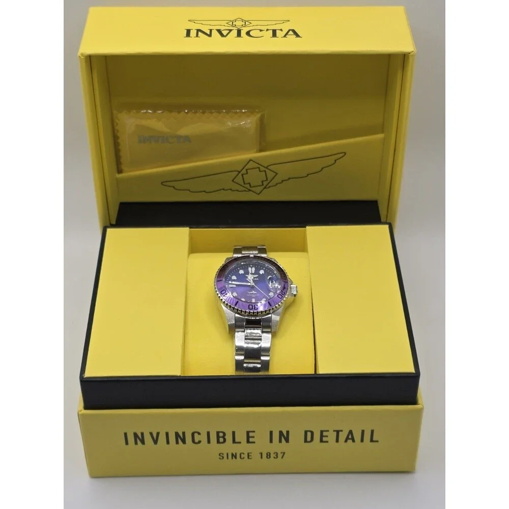 Invicta Pro Diver Womens Watch, 34mm, Steel, 50906 Purple